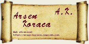 Arsen Koraca vizit kartica